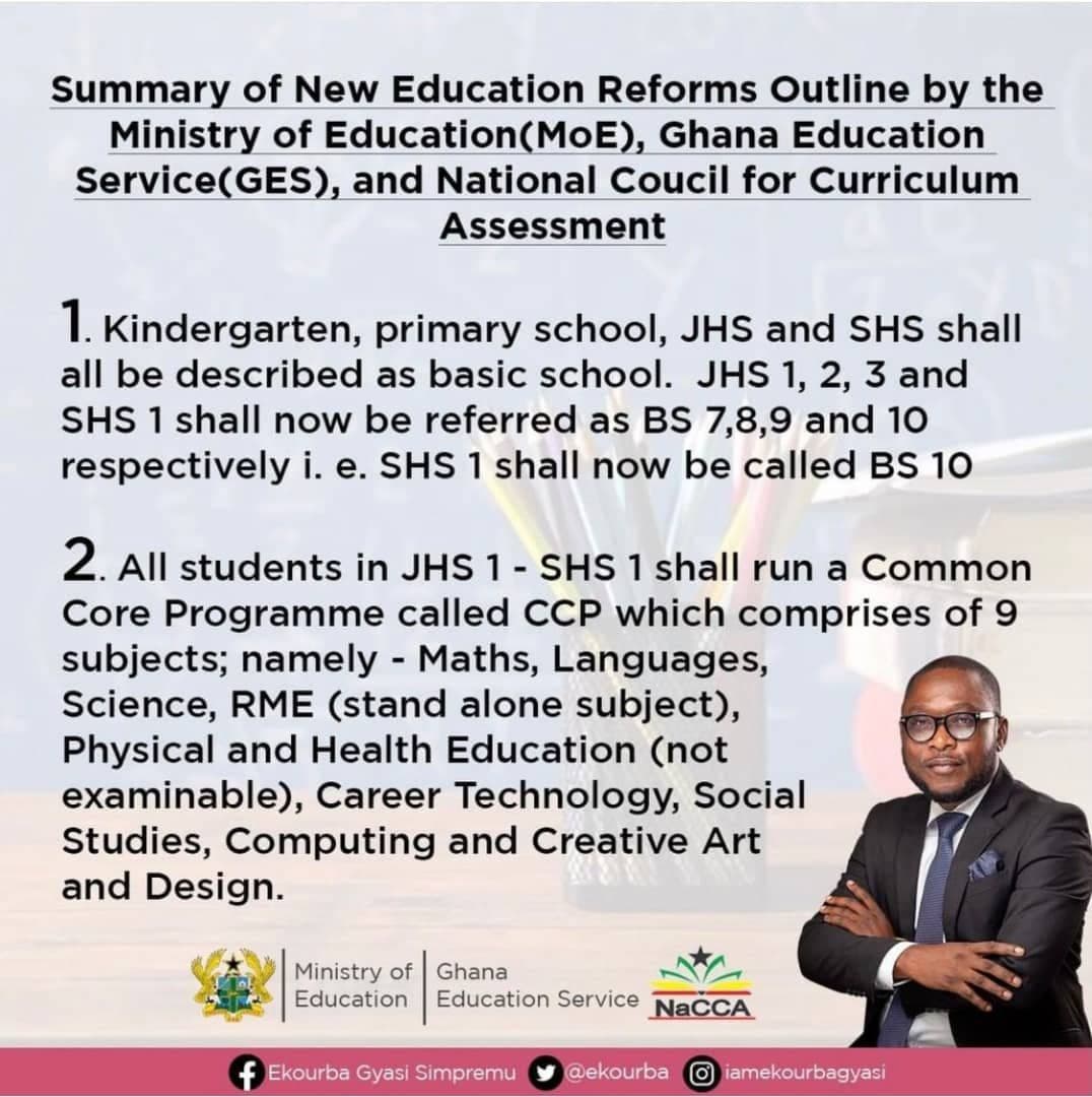 New Education Reform by GES,MOE